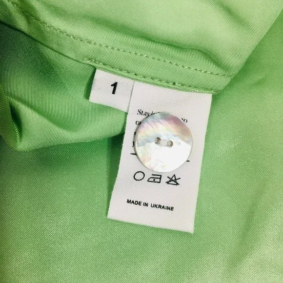 Sleeper Womens Sizeless Pajama Set Shirt With Pants One Size Mint Green - Picture 10 of 13